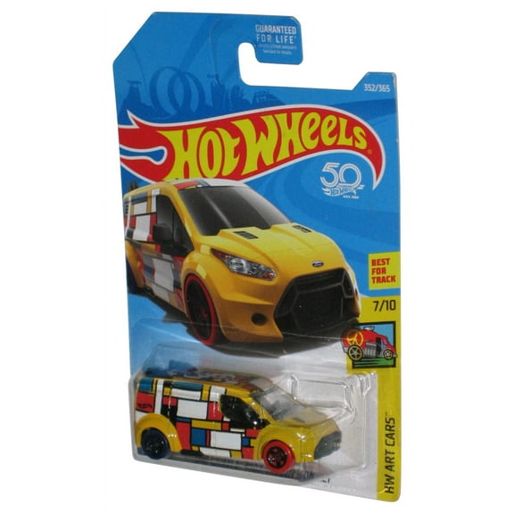 Hot Wheels HW Art 7/10 (2017) Yellow Ford Transit Connect Van 352/365