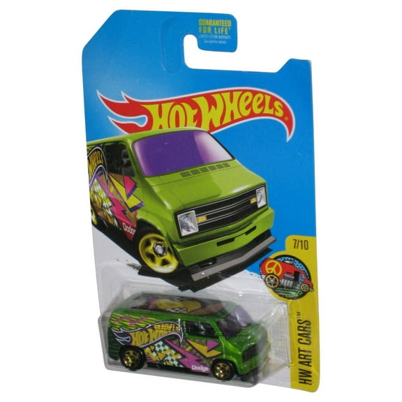 Hot Wheels HW Art Cars (2015) Green Custom '77 Dodge Van Toy 7/10