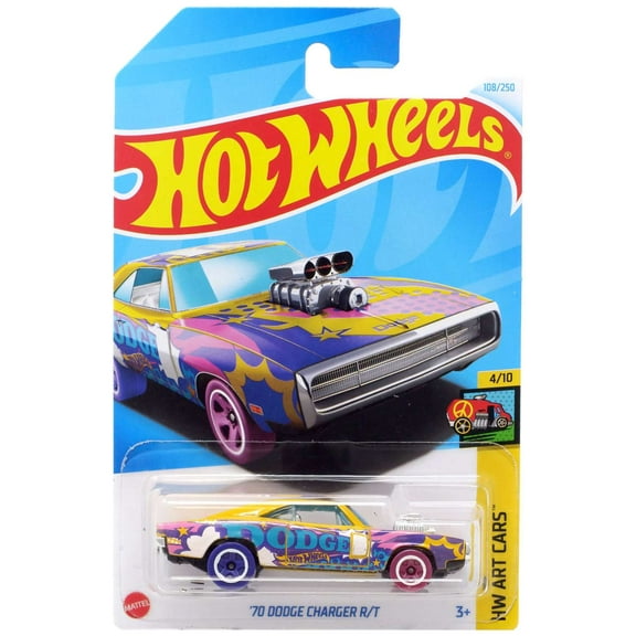 Hot Wheels HW Art Cars '70 Dodge Charger R/T Diecast Car