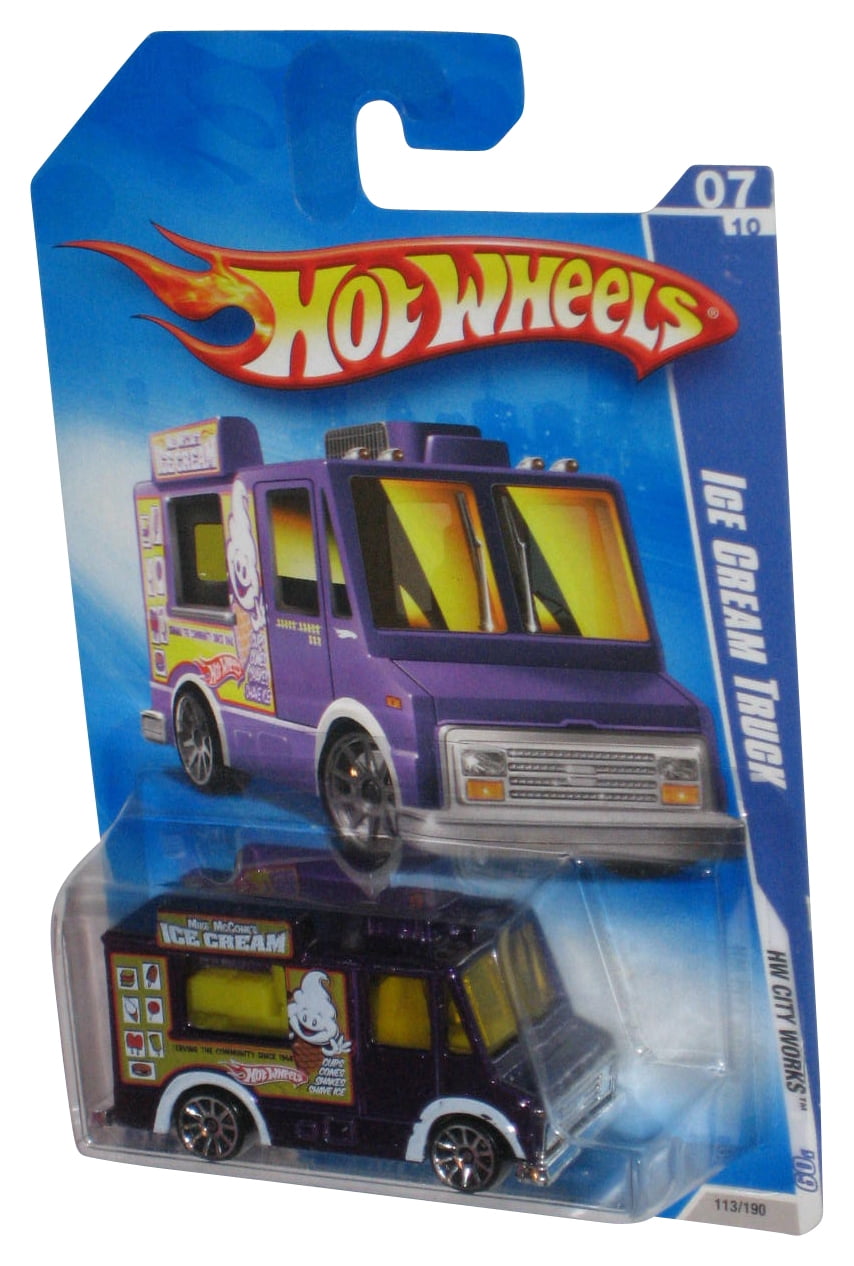 Hot Wheels HW City Works 7/10 '09 Purple Ice Cream Truck Toy 113/190