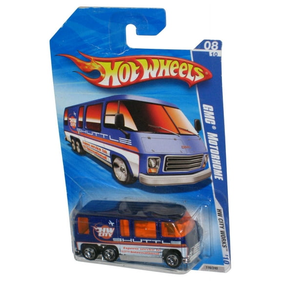Hot Wheels HW City Works 8/10 '10 Blue GMC Motorhome Shuttle Toy 116/240