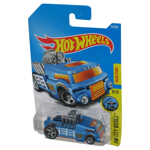 Hot Wheels HW City Works 8/10 (2016) Blue Crate Racer Toy Car 173/250