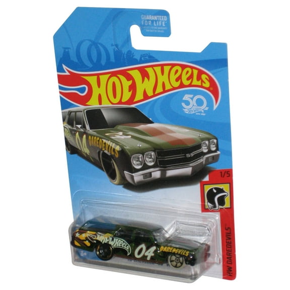 Hot Wheels HW Daredevils 1/5 (2018) Green '70 Chevelle SS Wagon Car