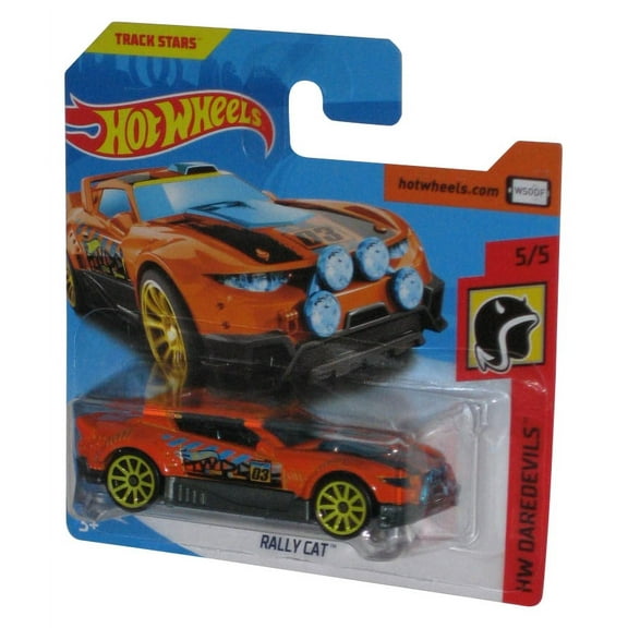 Hot Wheels HW Daredevils (2017) Orange Rally Cat Toy Car 5/5 - (Short Card)