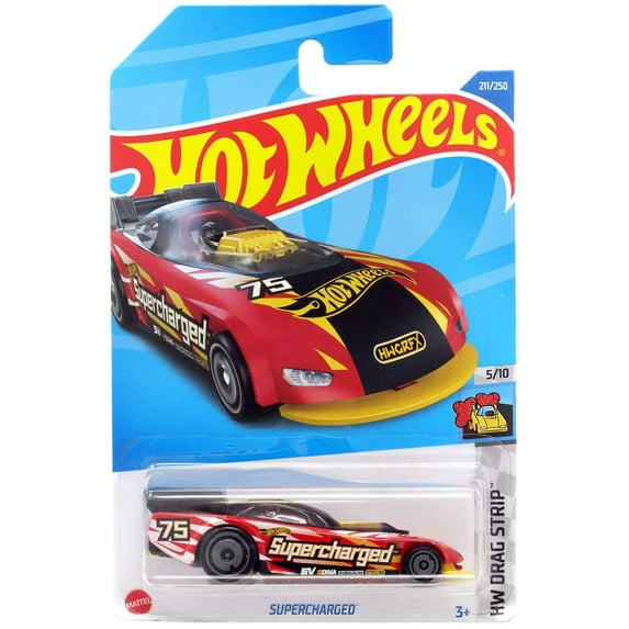 Hot Wheels HW Drag Strip Supercharged 1:64 Diecast Car #5/10 (Mattel)