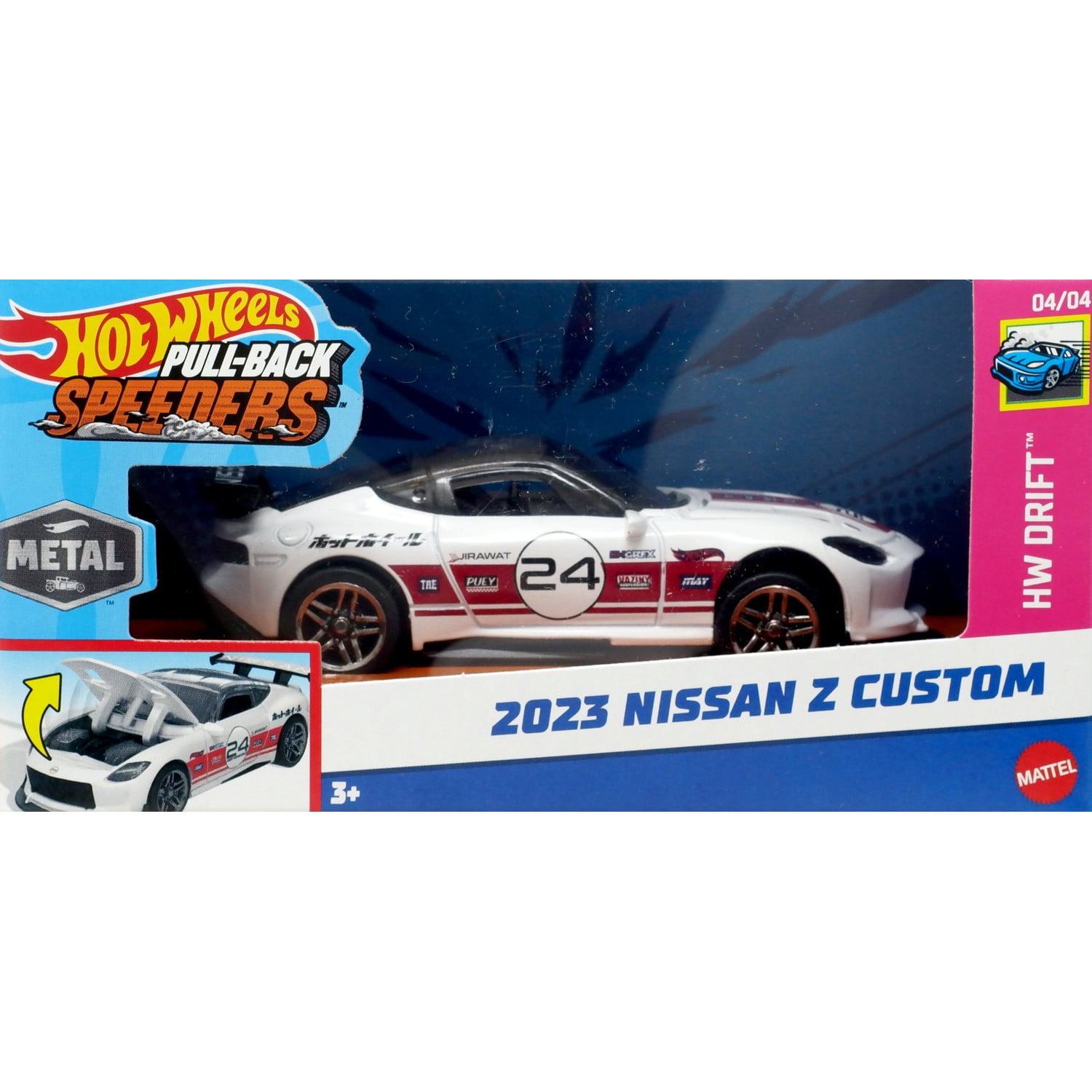 Hot Wheels HW Drift 2023 Nissan Z Custom Diecast Pull-Back Car