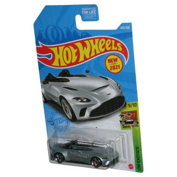 Hot Wheels HW Exotics 9/10 (2021) Silver Aston Martin V12 Speedster Car 243/250