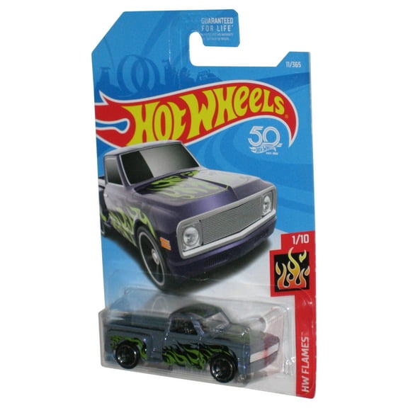 Hot Wheels HW Flames 1/10 (2017) Purple Custom '69 Chevy Pickup Truck 11/365