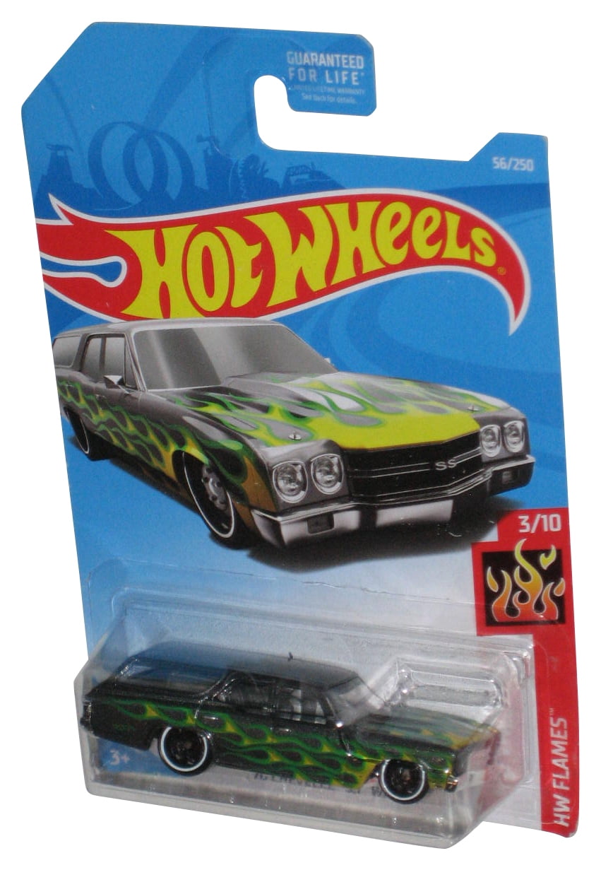 Hot Wheels HW Flames 3/10 (2017) Green '70 Chevelle SS Wagon Car