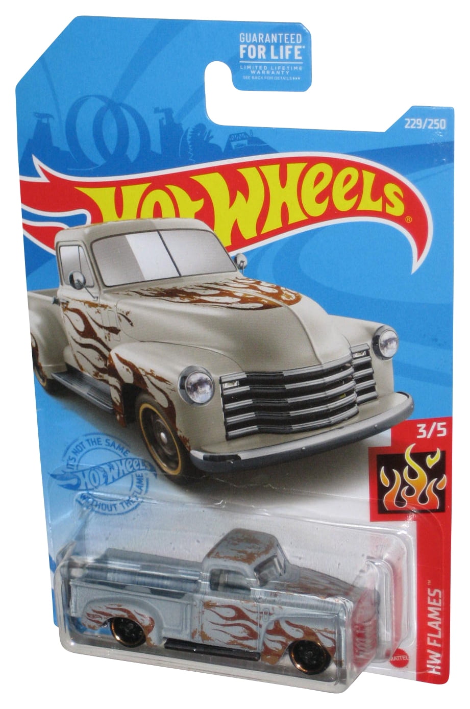 hot wheels ホットウィール　フレイムス 52台 Hot Wheels HW Flames 3/5 (2020) Gray '52 Chevy Toy Truck 229/250