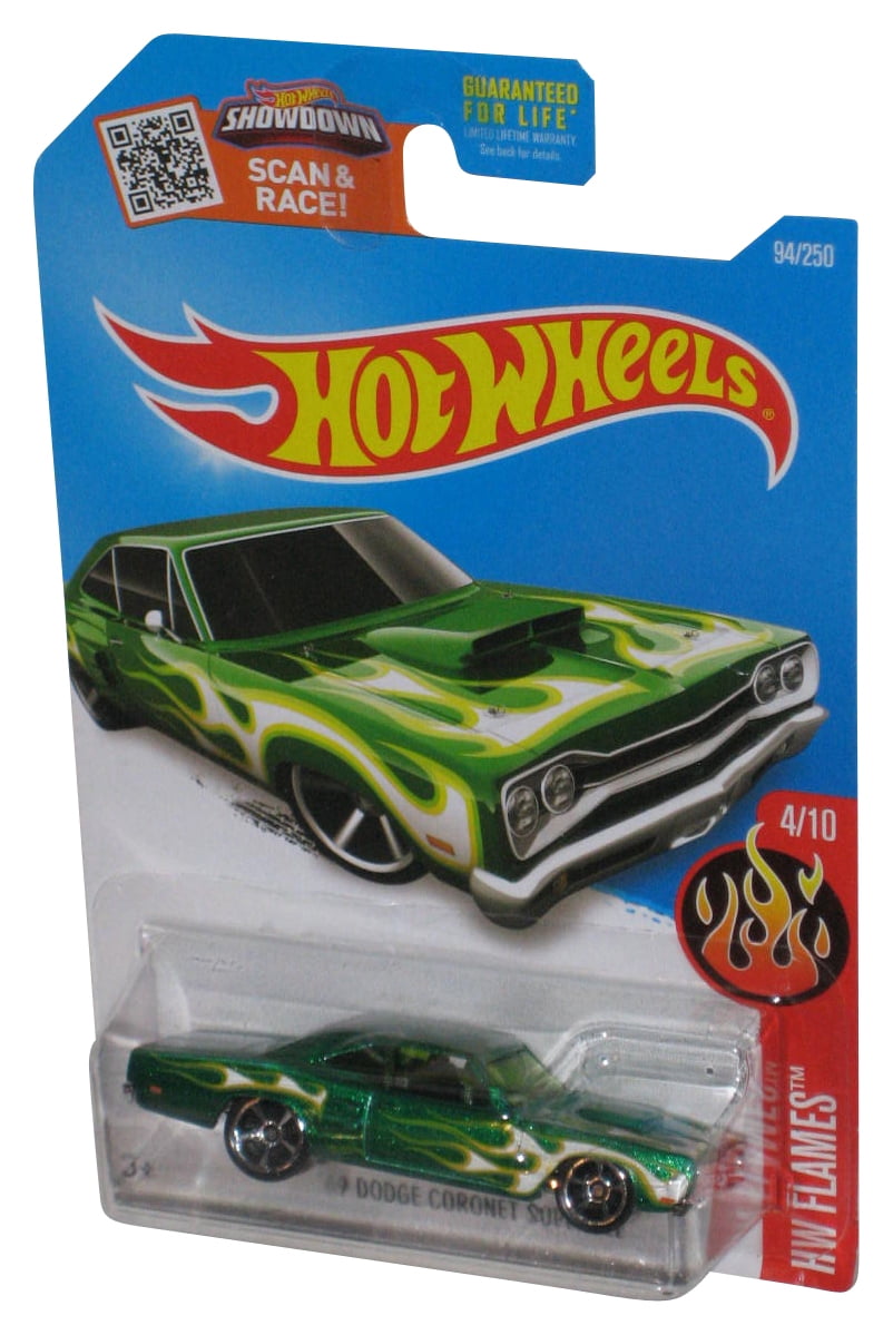 Hot Wheels HW Flames Green Dodge Coronet Superbee Car Walmart Com