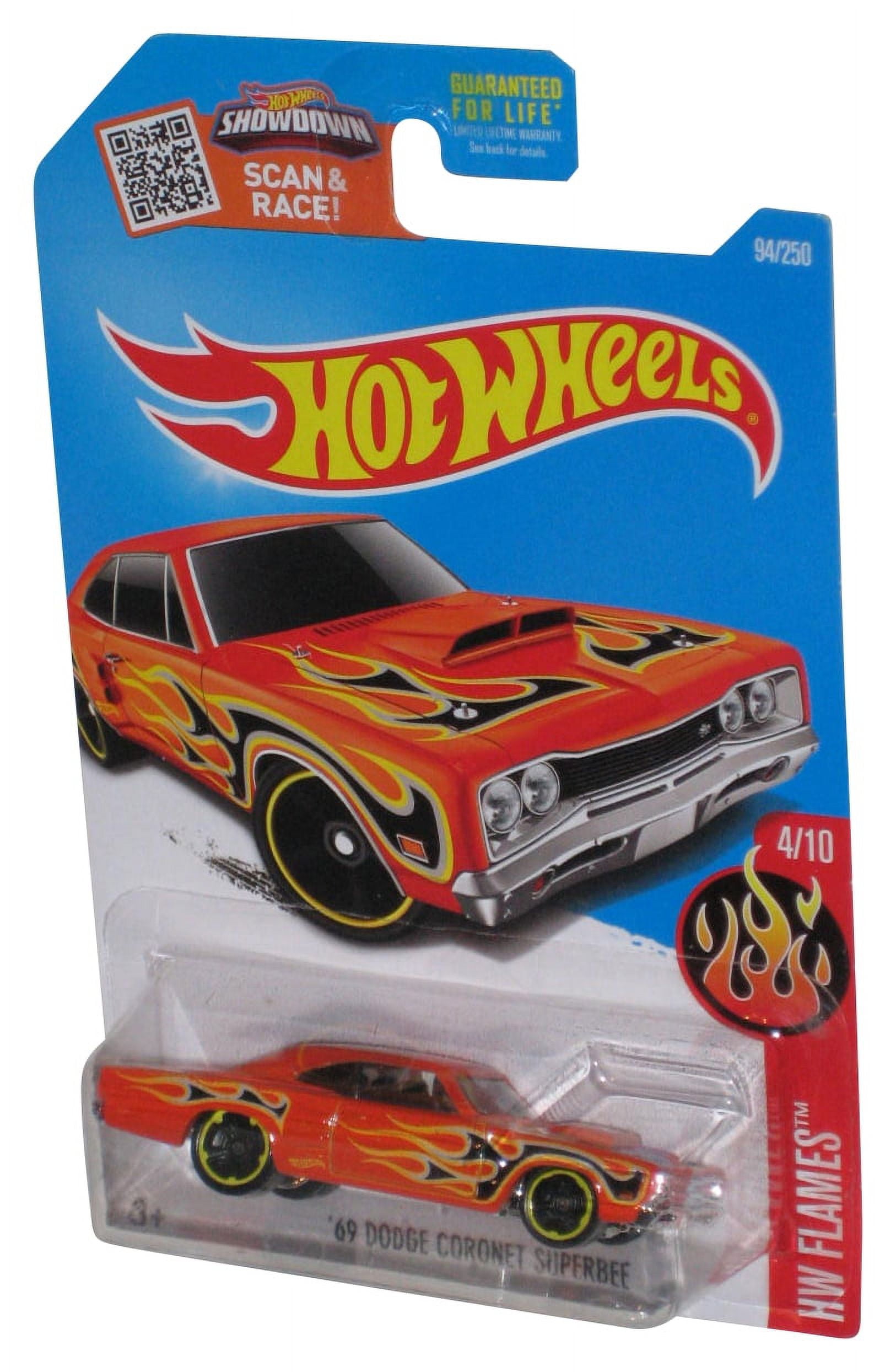 Hot Wheels HW Flames 4 10 2015 Orange 69 Dodge Coronet Superbee Car 94 250 Walmart