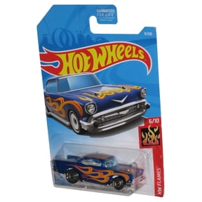 Hot Wheels HW Flames 6/10 (2017) Blue '57 Chevy Toy Car 9/250