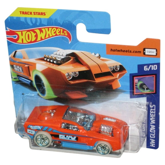 Hot Wheels HW Glow Wheels 6/10 (2017) Orange Hollowback Toy Car - (Short Card)