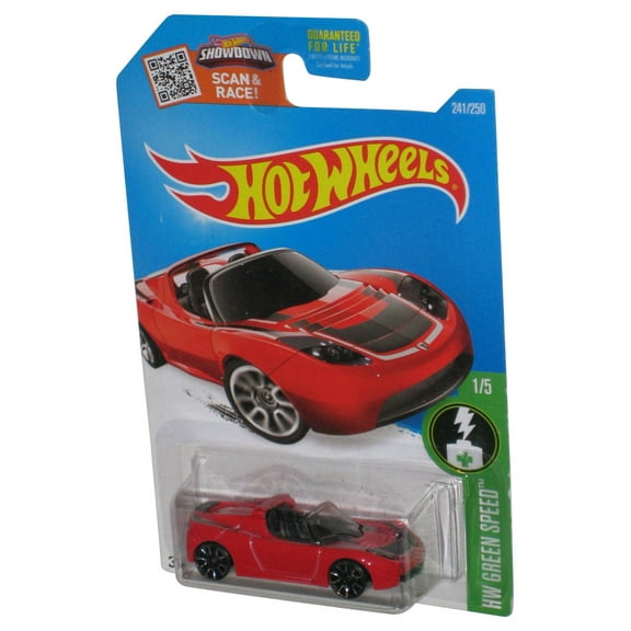 Hot Wheels HW Green Speed 1/5 (2015) Red Tesla Roadster Toy Car 241/250