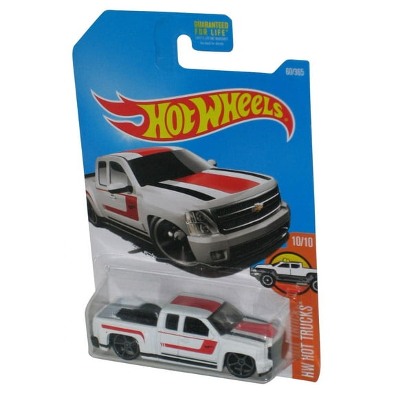 Hot Wheels HW Hot Trucks 10/10 Chevy Silverado (2015) White & Red Toy 60/365