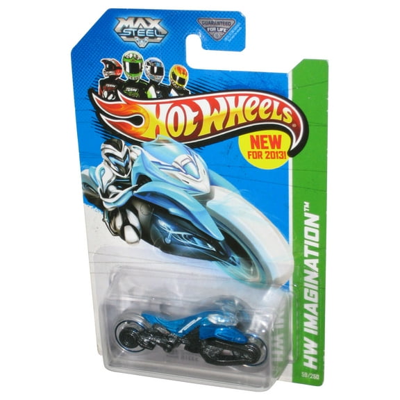 Hot Wheels HW Imagination (2013) Blue Max Steel Motorcycle Toy 59/250