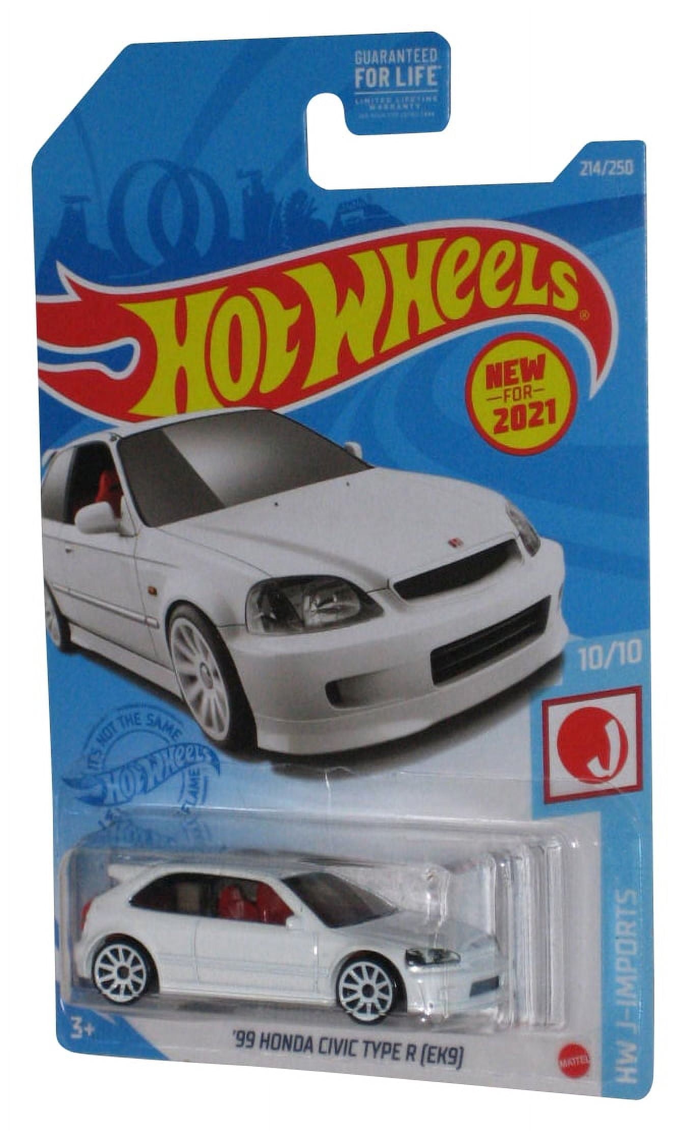 Hot Wheels HW J-Imports 10/10 (2021) White '99 Honda Civic Type R EK9 Car 214/250 - (Plastic Loose From Card)