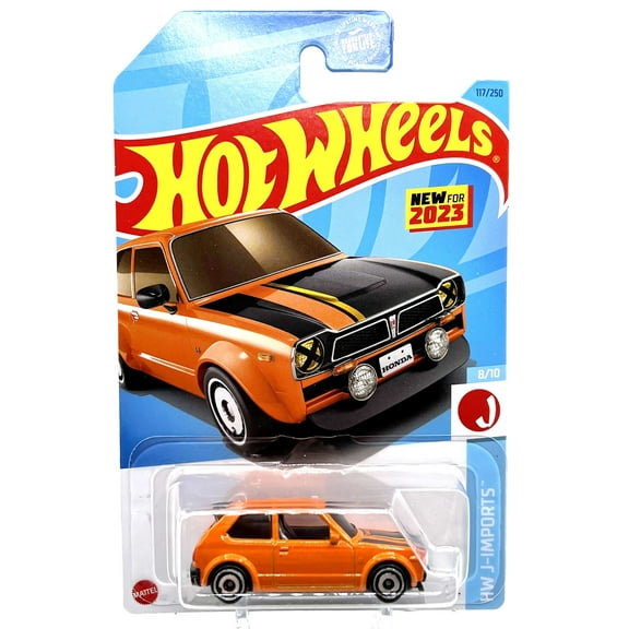 Hot Wheels HW J-Imports '73 Honda Civic Custom Diecast Car (Orange)