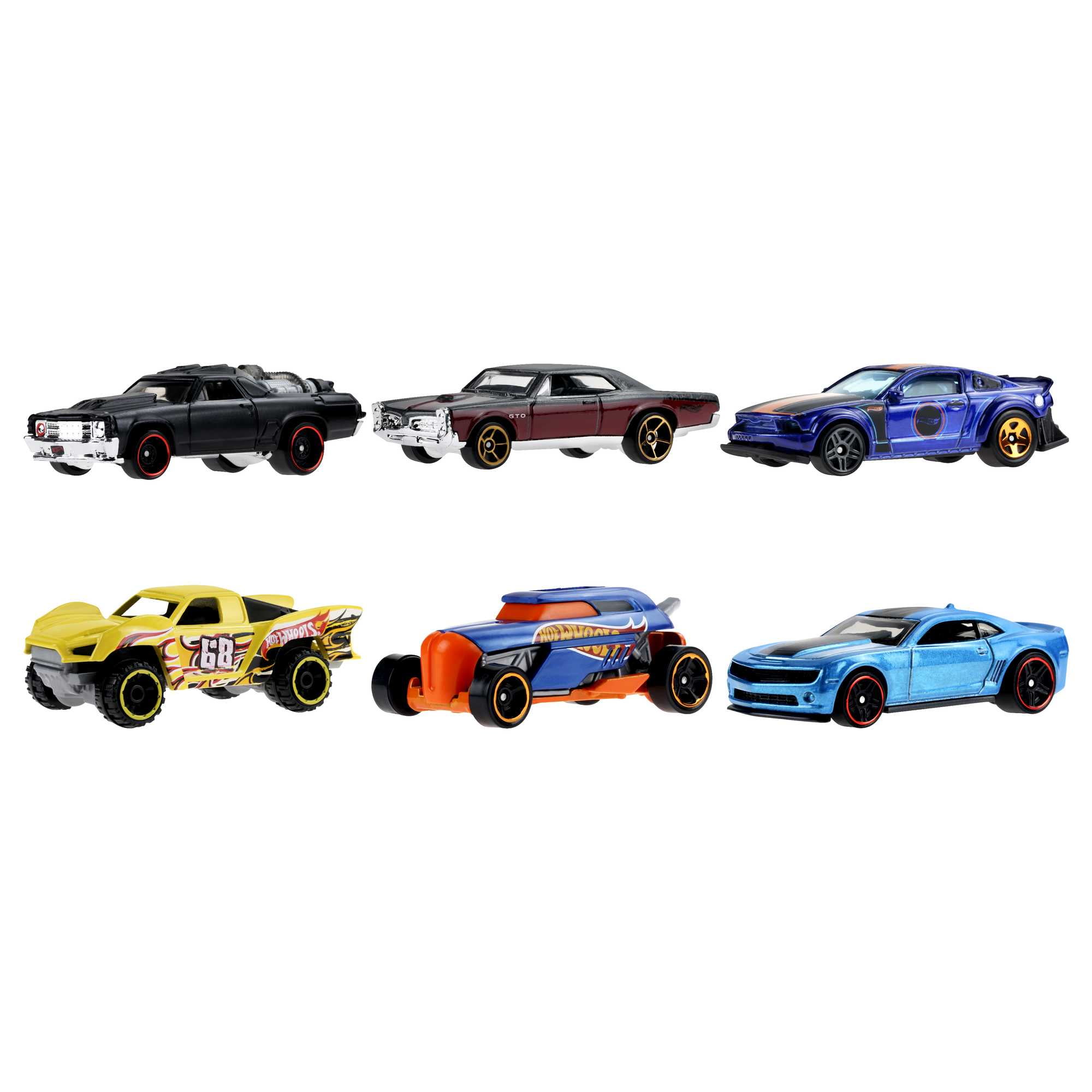 Hot Wheels HW Legends Multipacks of 6 Toy Cars, 1:64 Scale, Authentic Decos, Collectibles