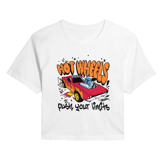 Hot Wheels - HW Marker - Juniors Cropped Short Sleeve Graphic T-Shirt