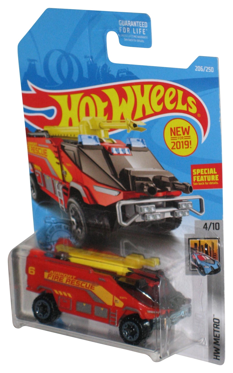 Hot Wheels HW Metro (2019) Runway Res-Q Red Airport Fire Rescue