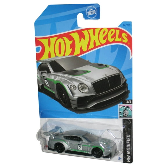 Hot Wheels HW Modified 3/5 (2021) Silver 2018 Bentley Continental GT3 Toy Car 44/250