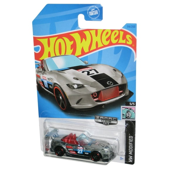 Hot Wheels HW Modified 5/5 (2023) Zamac 005 Silver '15 Mazda MX-5 Miata Toy Car 114/250