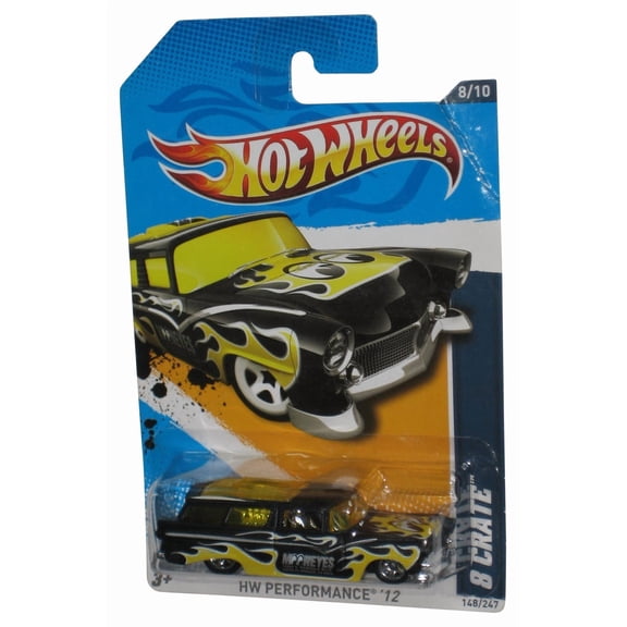 Hot Wheels HW Performance '12 8/10 Black 8 Crate Car Toy 148/247 - (Creased Card)