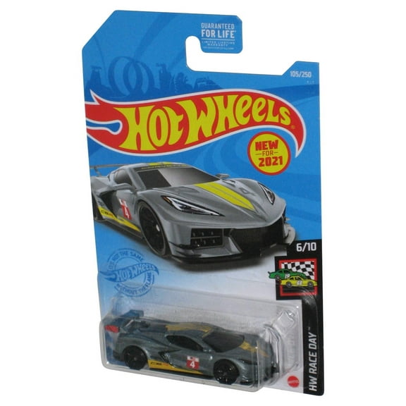 Hot Wheels HW Race Day 6/10 (2020) Silver Corvette C8.R Toy Car 105/250