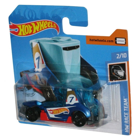 Hot Wheels HW Race Team (2018) Blue Haul-O-Gram Toy Car 2/10 - (Short Card)