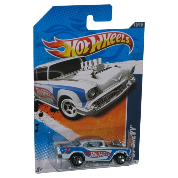Hot Wheels HW Racing '11 (2010) White '57 Chevy Toy Car 160/244