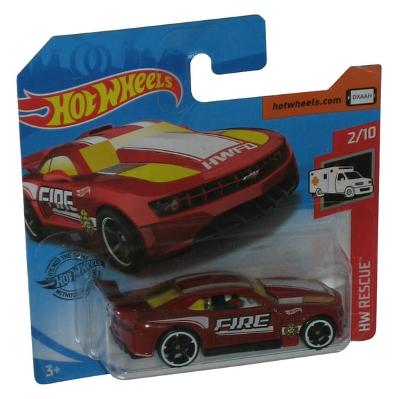 Hot Wheels HW Rescue 2/10 (2017) Red Custom '11 Camaro Toy Car 239/250 - (Short Card)