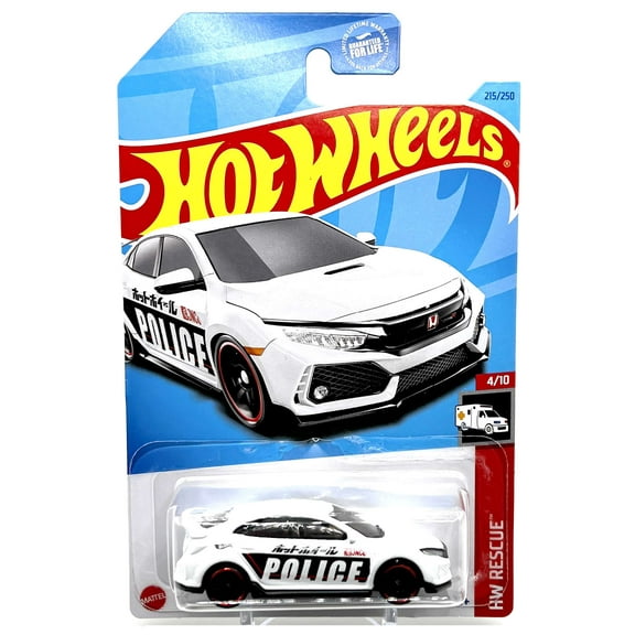 Hot Wheels HW Rescue 2018 Honda Civic Type R Diecast Car (White)