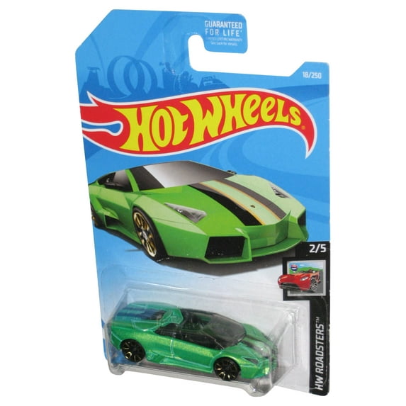Hot Wheels HW Roadsters 2/5 (2017) Green Lamborghini Reventon Roadster Car 18/250