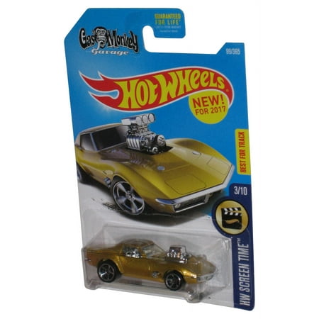Hot Wheels HW Screen Time 3/10 (2017) Gold '68 Corvette Gas Monkey Garage Toy Car 99/365