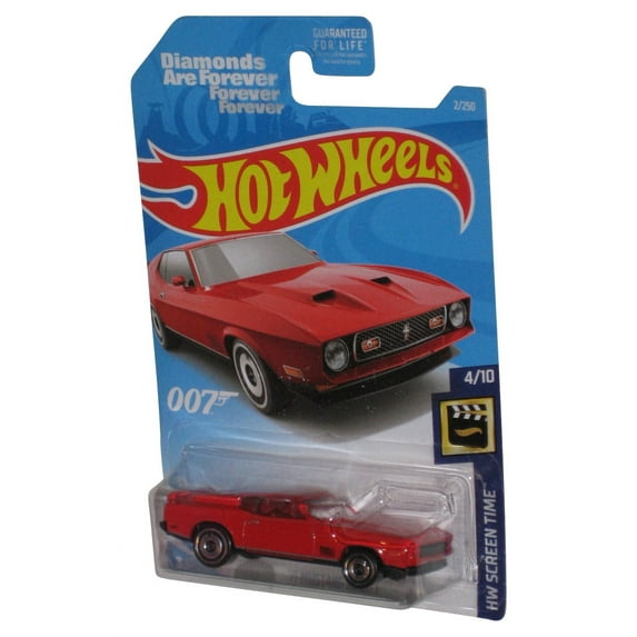Hot Wheels HW Screen Time 4/10 (2017) Red '71 Mustang Mach 1 Toy Car 2/250 - (007 Diamonds Are Forever)