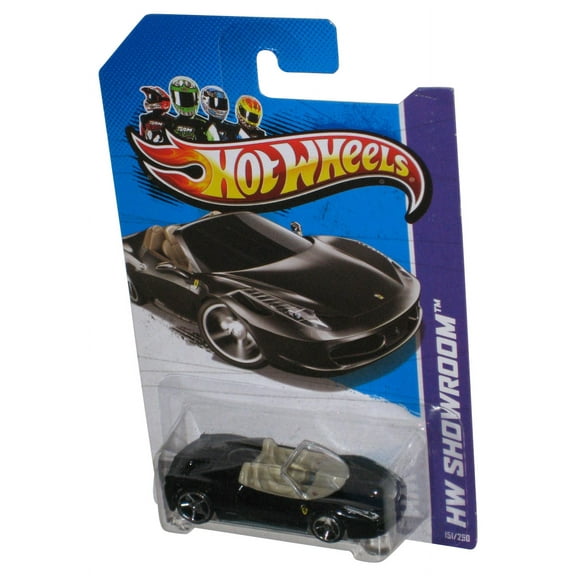 Hot Wheels HW Showroom (2012) Black Ferrari 458 Spider Car 151/250