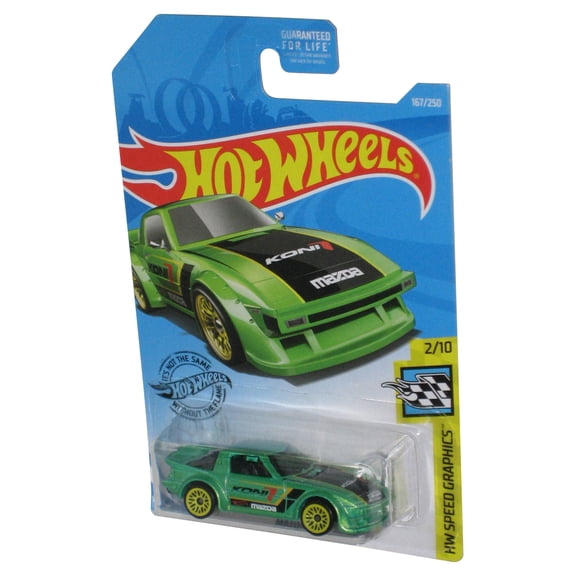 Hot Wheels HW Speed Graphics 2/10 (2017) Green Mazda RX-7 Toy Car 167/250