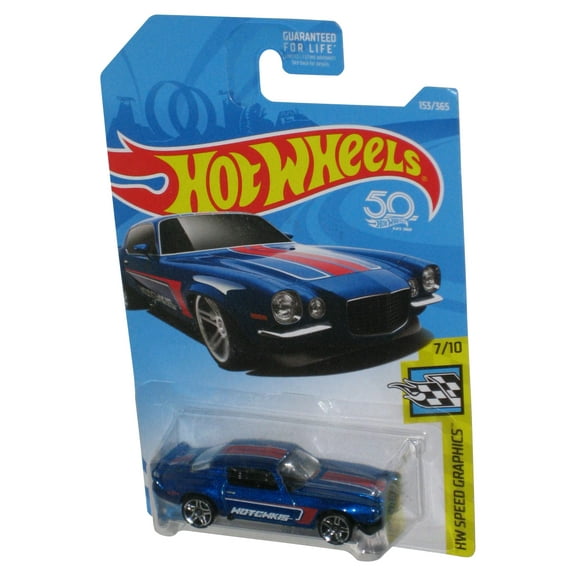 Hot Wheels HW Speed Graphics 7/10 (2017) Blue '70 Camaro Toy Car 153/250