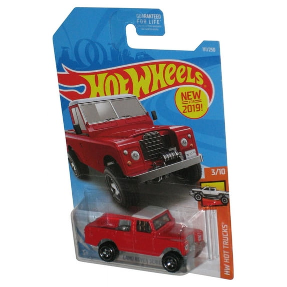 Hot Wheels HW Trucks 3/10 (2017) Red Land Rover Series III Pickup Toy Truck 111/250
