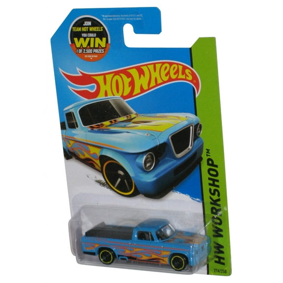 Hot Wheels HW Workshop (2013) Blue '63 Studebaker Champ Toy Truck 214/250