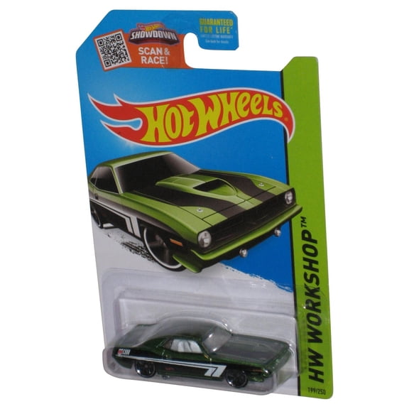 Hot Wheels HW Workshop (2013) Green '70 Plymouth Aar Cuda Toy Car 199/250