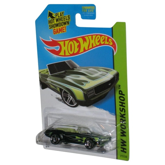Hot Wheels HW Workshop (2013) Green & Black '69 Camaro Car 213/250
