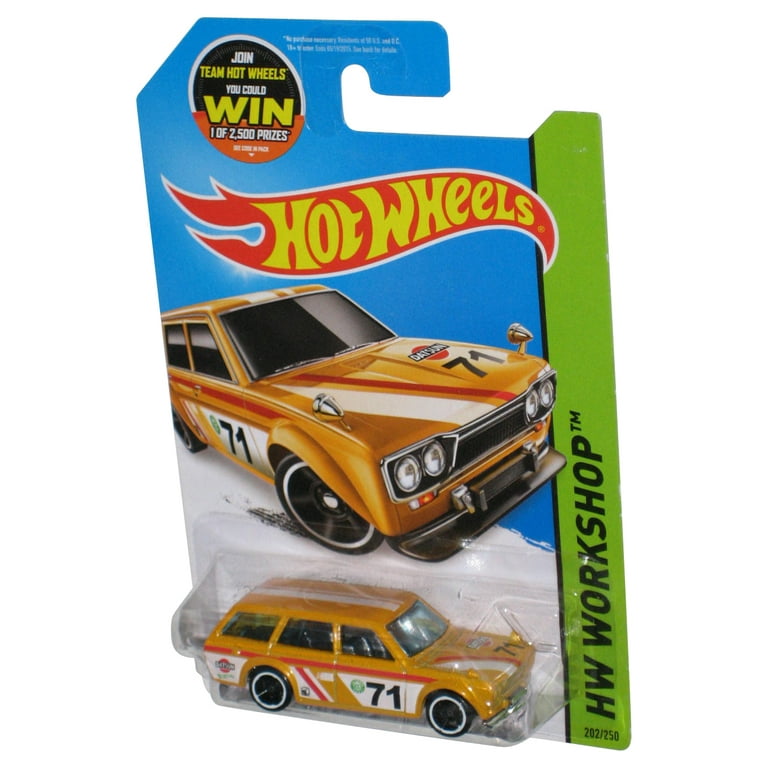 Hot Wheels HW Workshop (2013) Yellow '71 Datsun Bluebird 510