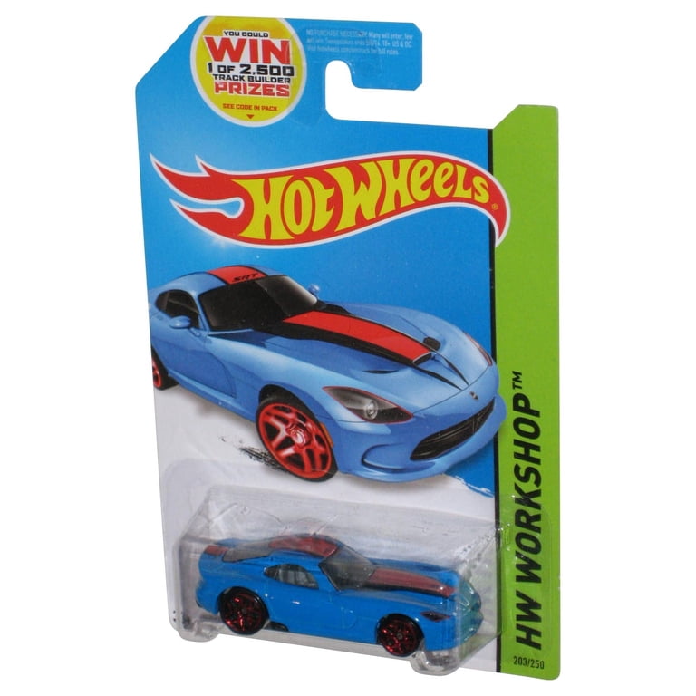 Hot Wheels HW Workshop Blue 2013 SRT Viper Toy Car w/ Red Rims 203