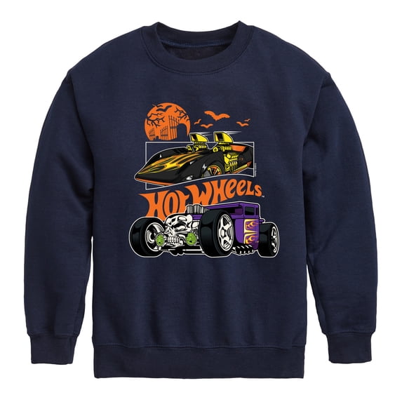 Hot Wheels - Halloween Boys' Graphic Long Sleeve Fleece Sweatshirt