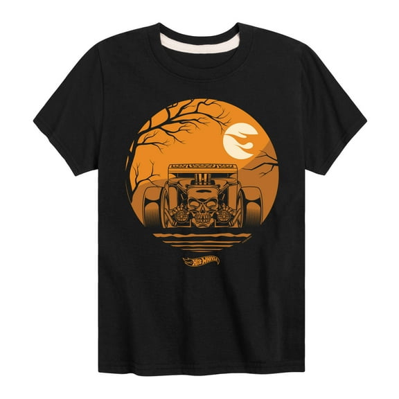 Hot Wheels - Halloween - Haunted Road Skull Car - Toddler & Youth Short Sleeve Graphic T-Shirt