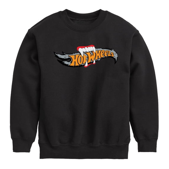 Hot Wheels - Halloween - Logo Bitten With Fangs - Toddler & Youth Crewneck Fleece Sweatshirt