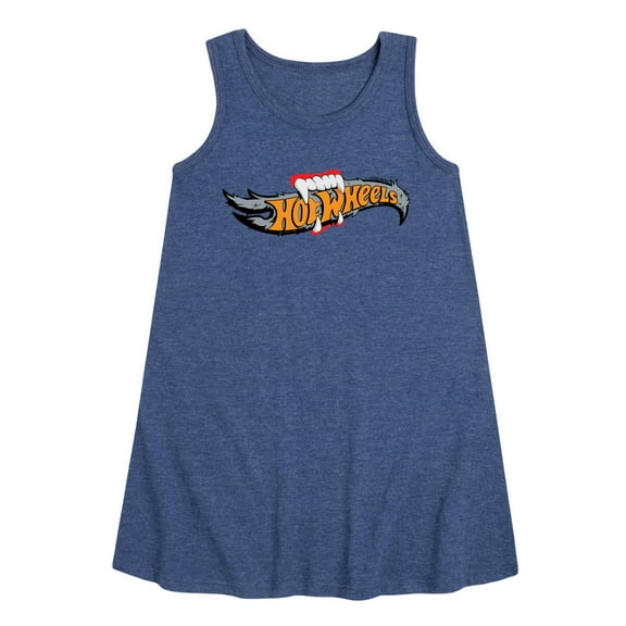 Hot Wheels - Halloween - Logo Bitten With Fangs - Toddler & Youth Girls A-line Dress